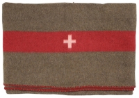 Schweiz. Wolldecke, braun, 200 x 150 cm